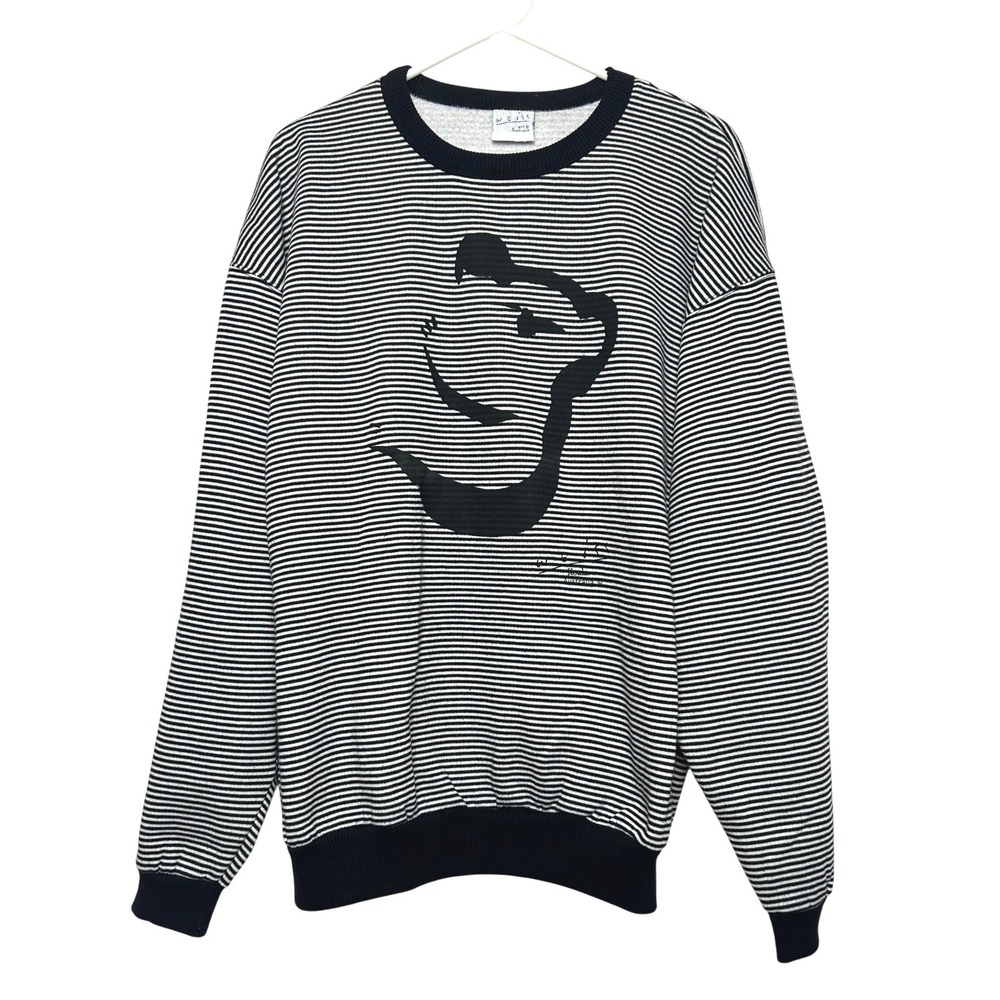 Vintage Weiss Australia Art Crewneck XL Striped‎ Sweatshirt Koala Bear Print